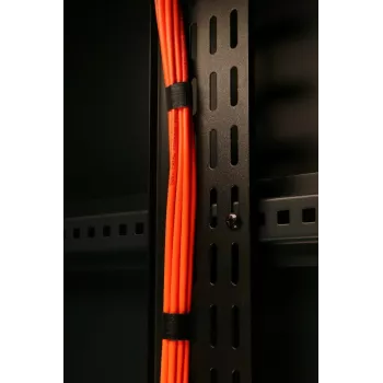 Barre de gestion de câbles verticale DS-IT 27U noire RAL 9005 acier