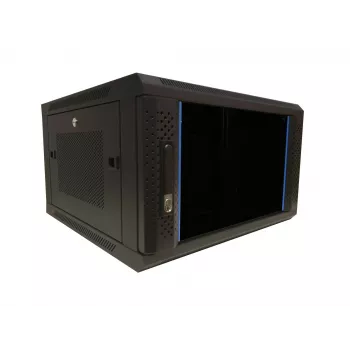 Armoire serveur murale DSIT 6U 19 pouces avec porte vitrée et panneaux latéraux perforés, 600x600x368 mm (DS6606ZP)