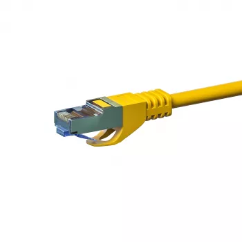 Câble de raccordement réseau DSIT CAT 6a S/FTP LSOH, 0,25 m, jaune