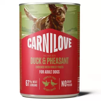 Nourriture humide pour chien Carnilove canard et faisan, boîte 400 g, sans céréales