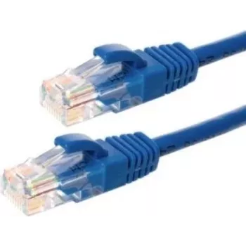 Câble de raccordement Ethernet DSIT CAT6 100 % cuivre U/UTP 5 m bleu (DC-64-050)