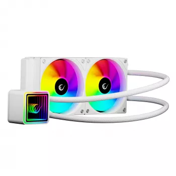 Refroidisseur liquide CPU AIO Rampage INFINITE V240 blanc 240 mm ARGB avec affichage de température