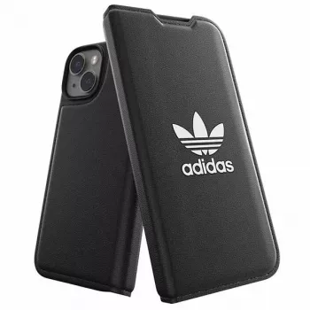 Étui à rabat Adidas Originals Booklet Case BASIC pour iPhone 14/15/13 6,1 inch, noir/blanc