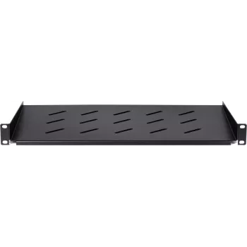 DS-IT Étagère rack fixe 1U pour armoires murales de 450 mm de profondeur, profondeur 300 mm, noir