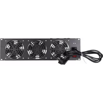 DSIT DS-FAN3FRONT Unité de ventilation 3U pour rack avec 3 ventilateurs pour racks 19 pouces, noir