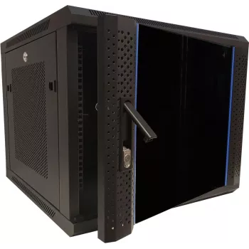 DSIT DS6609ZP Armoire serveur murale 9U 19 pouces avec porte vitrée et panneaux latéraux perforés, 600x600x501 mm, noir