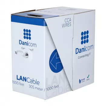 DSIT CAT5e FTP Câble réseau AWG 26/7 flexible 305 m gris CCA