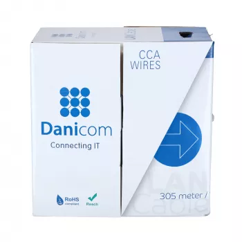 DSIT CAT5e FTP Câble réseau AWG 26/7 flexible 305 m gris CCA