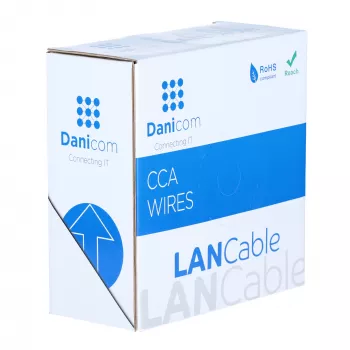 DSIT CAT6 S/FTP Câble 50 m sur bobine gris CCA (DC-SFTP6CCA50-GRY)