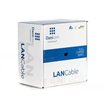 Câble à conducteur massif DSIT DANICOM DC-UTP6A-100S-DCA CAT6A U/UTP, 100 m, LSZH (Dca)