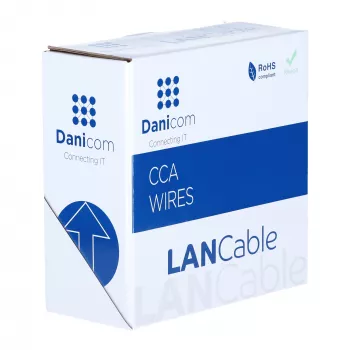 Câble réseau DSIT CAT5e F/UTP 50m bobine conducteur massif CCA gris (DC-FTP5CCA50S-GRY)
