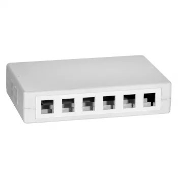Boîtier de distribution vide DSIT Keystone 12 ports en saillie blanc ABS