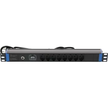 Multiprise suisse DSIT DS-8PDU-CH-SPO 8 prises avec protection contre les surtensions et les surcharges, câble 1,8 m, noir
