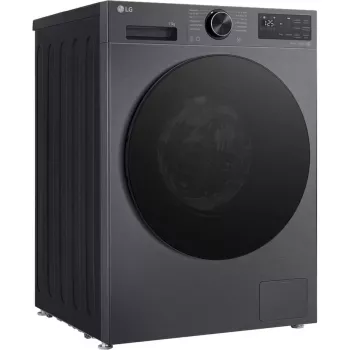 LG F4WX701YB 10.5kg Front Load Washing Machine with AI DD, Steam, Wi-Fi - Black Steel