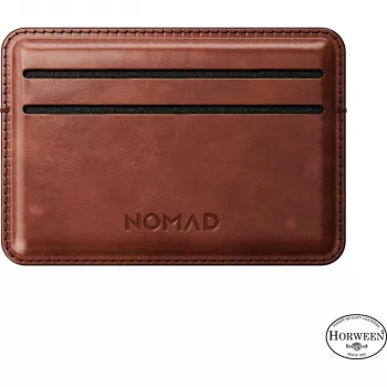 Nomad Porte-cartes en cuir Horween Olde Dublin - porte-cartes en cuir fin minimaliste avec blocage RFID, brun foncé