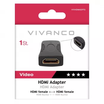 Vivanco VVVHDMIADFFG Adaptateur coupleur HDMI femelle vers femelle 4K 60Hz 18Gbps noir