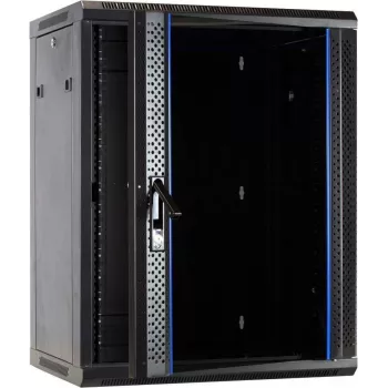 DSIT DS6415 15U Wall-Mount Server Cabinet with Glass Door, 600x450x770 mm, Black
