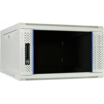 Armoire serveur murale DSIT 6U avec porte vitrée, blanc, 600x600x368 mm