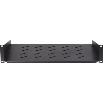 Étagère fixe DSIT 2U pour armoires murales de 450 mm de profondeur, profondeur 350 mm, noir
