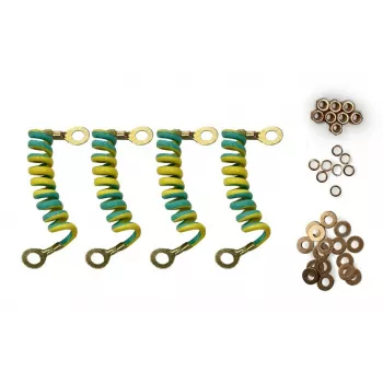 Kit de mise à la terre DSIT DS-Earthset pour paraboles et antennes – câble de terre cuivre 10 m, collier de mât galvanisé, conforme DIN VDE