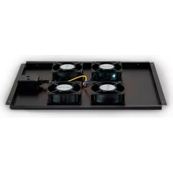 DSIT DS-FT80 unité de refroidissement 4 ventilateurs pour rack serveur avec thermostat pour armoires de 800 mm de profondeur, 1U, 230V, noir