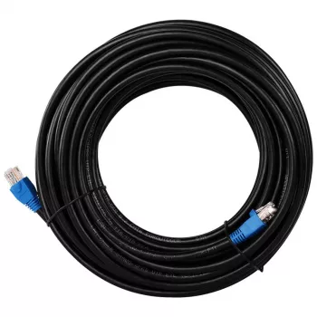 DSIT DANICOM câble extérieur CAT6 UTP – 75 m, noir, 100 % cuivre, résistant aux UV, 23 AWG, câble Ethernet en vrac (DC-OUT-60-750)