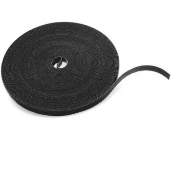 Bande auto-agrippante DS-IT 25 mm x 25 m noire, rouleau dos à dos