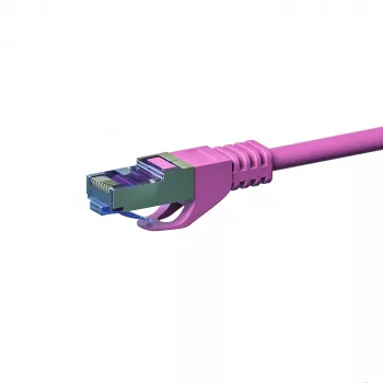 Câble réseau DSIT CAT 6a LSOH - S/FTP - 10 mètres - rose - câble patch