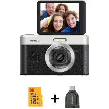 Appareil photo numérique compact KODAK PixPro C1 noir avec carte SDHC 16 Go