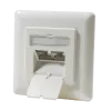 Prise RJ45 2 ports blindée à encastrer Cat.6a DSIT DC-Wall-In-STP6A-I, ivoire