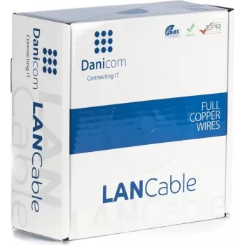 Câble réseau DSIT Danicom CAT5e FTP 50 m âme massive PVC Dca 100 % cuivre