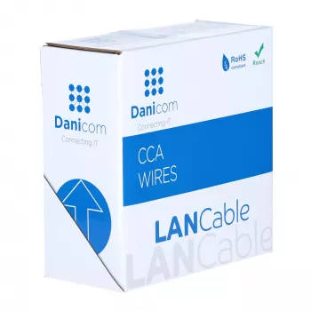 Câble réseau extérieur DSIT CAT5e U/UTP AWG 26/1 souple 100 m noir