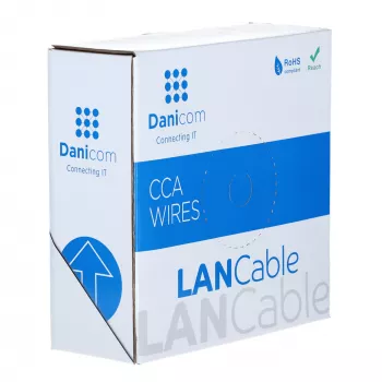 Câble réseau extérieur DSIT CAT5e F/UTP AWG 26/1 souple 100 mètres noir