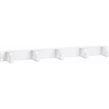 Panneau de gestion de câbles métallique DSIT 19 pouces 1U avec passage fendu – blanc (DS-1904-W)