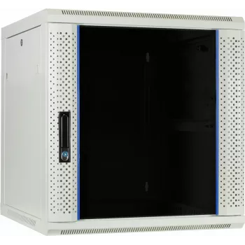 Armoire serveur murale DSIT 12U avec porte vitrée, blanche, 600x600x635 mm