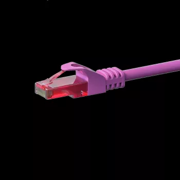Câble de raccordement RJ45 DSIT CAT6 U/UTP, 0,25 m, rose, 100 % cuivre (DC-69-002)