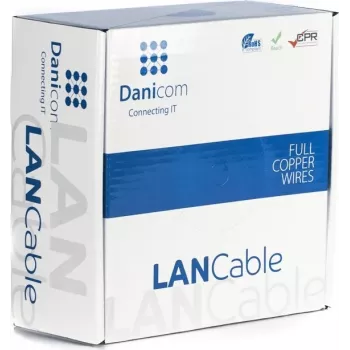 Câble DSIT DANICOM CAT6 UTP 100 m à conducteur massif - LSZH (Dca)