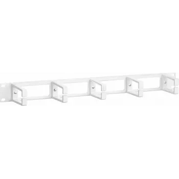 DSIT 19-Inch 1U Plastic Cable Management Panel with Brush Strip – White (DS-1903-W)