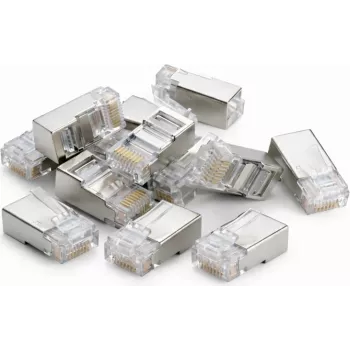 Connecteur pass-through DSIT DANICOM SFTP RJ45 CAT6a pour câbles souples, lot de 10