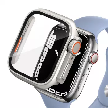 Coque robuste TECH-PROTECT DEFENSE360 pour Apple Watch 4/5/6/SE (44 mm) titane/orange avec bracelet intégré