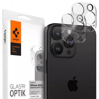 Protecteur d'objectif Spigen Optik TR 2-pack pour iPhone 14 Pro/Pro Max et 15 Pro/Pro Max - Cristal transparent