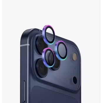 Protecteur d'objectif photo en aluminium UNIQ Optix pour iPhone 17 Pro / 17 Pro Max avec applicateur, opale