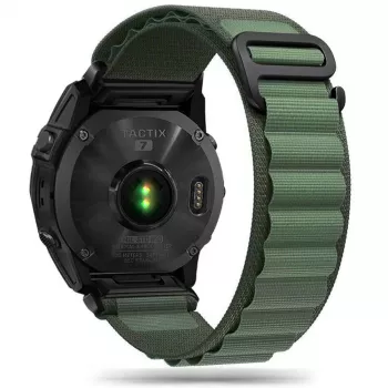 Bracelet TECH-PROTECT NYLON PRO pour Garmin Fenix 5 / 6 / 6 Pro / 7, 22 mm QuickFit, vert militaire