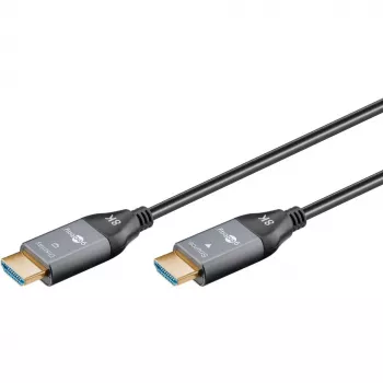 Câble HDMI optique hybride ultra haute vitesse (AOC) GOOBAY 8K / 60Hz - 20 m, 48 Gbit/s, noir/gris