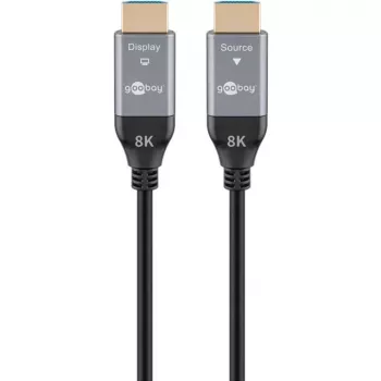 Câble HDMI optique hybride ultra haute vitesse (AOC) GOOBAY 8K / 60Hz - 20 m, 48 Gbit/s, noir/gris