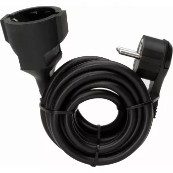 Prolongateur KOPP 143705086, fiche plate avec terre vers prise Schuko, 5 m, noir