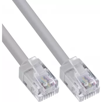 InLine® Câble rond modulaire RJ12, mâle vers mâle, 6 conducteurs, 6P6C, 5m, gris