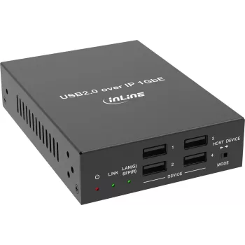 Extender USB 2.0 hôte/périphérique sur IP InLine®, appareil unique, RJ45 / SFP