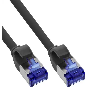 Lot de 150 InLine® Slim Cat.6A S/FTP LSZH câble patch noir 0,30 m
