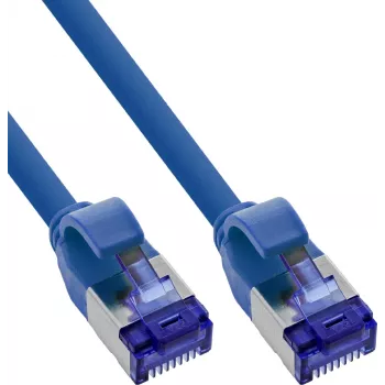 Câble patch InLine B-74903B Slim Cat.6A S/FTP LSZH, lot de 60, 3 m, bleu